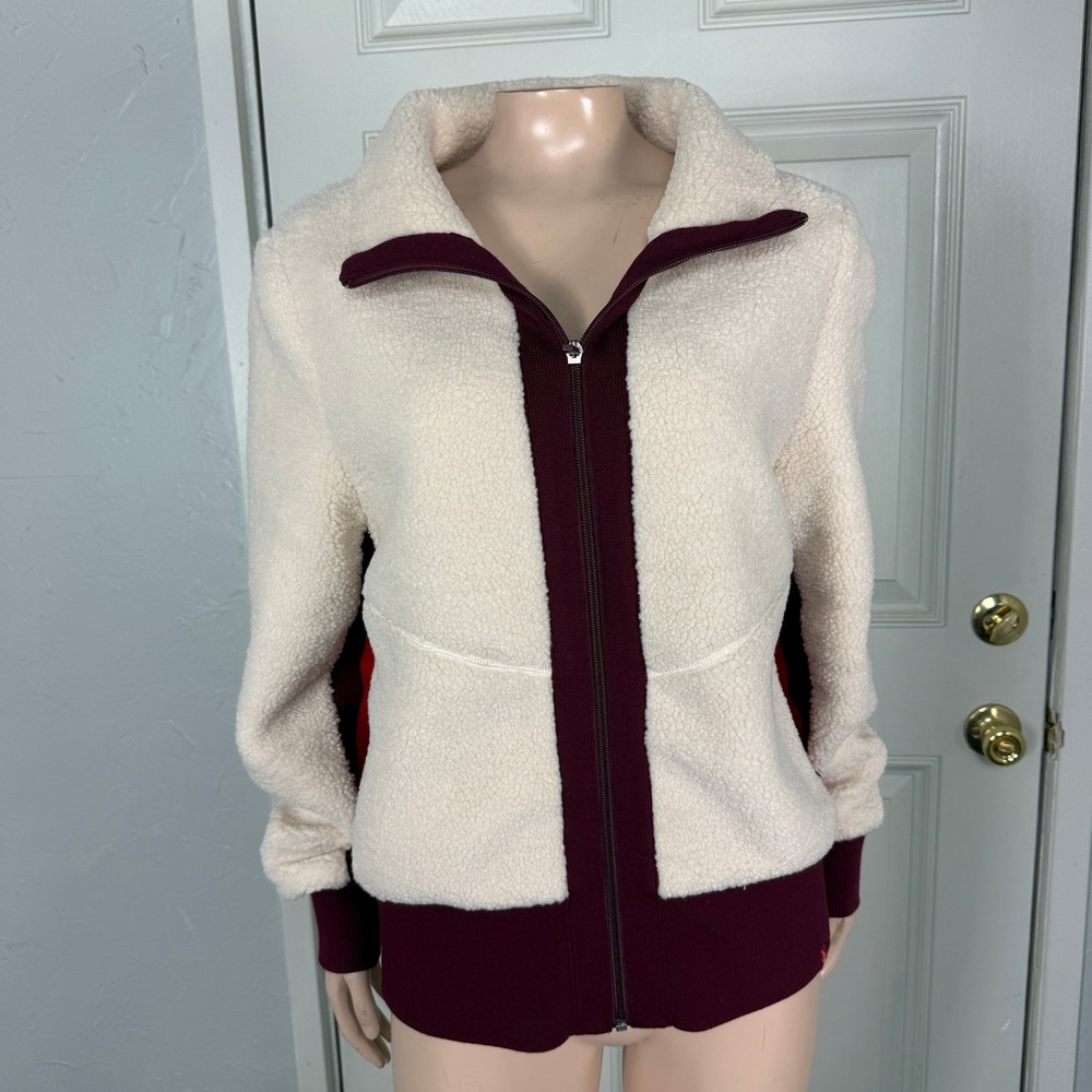Krimson Klover Women's Shirt L Sherpa Zip Fleece jacket Coat Outdoor Vv12